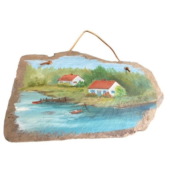 Cottage by the Sea painting on stone by Frances Mary Avery - Picture 4 of 9